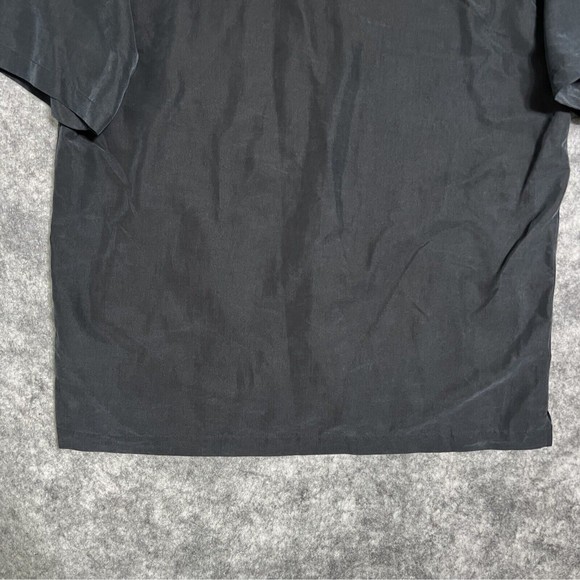 Quiksilver Floral Button Up Shirt Men's L Black Embroidered Short Sleeve Modal - Picture 17 of 17